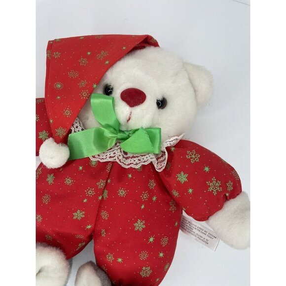 Vintage House of Lloyd 1991 Christmas Teddy Bear Plush Glow In The Dark Slippers - Picture 2 of 8